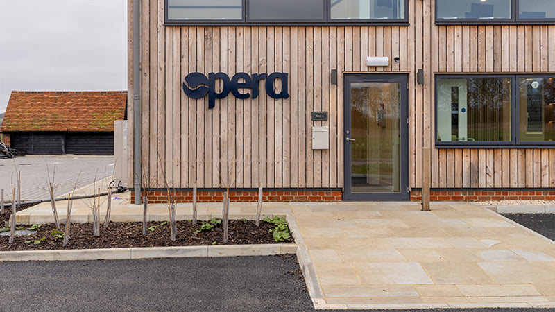 Opera Buckinghamshire Showroom building showing the drop curb accessible pathway