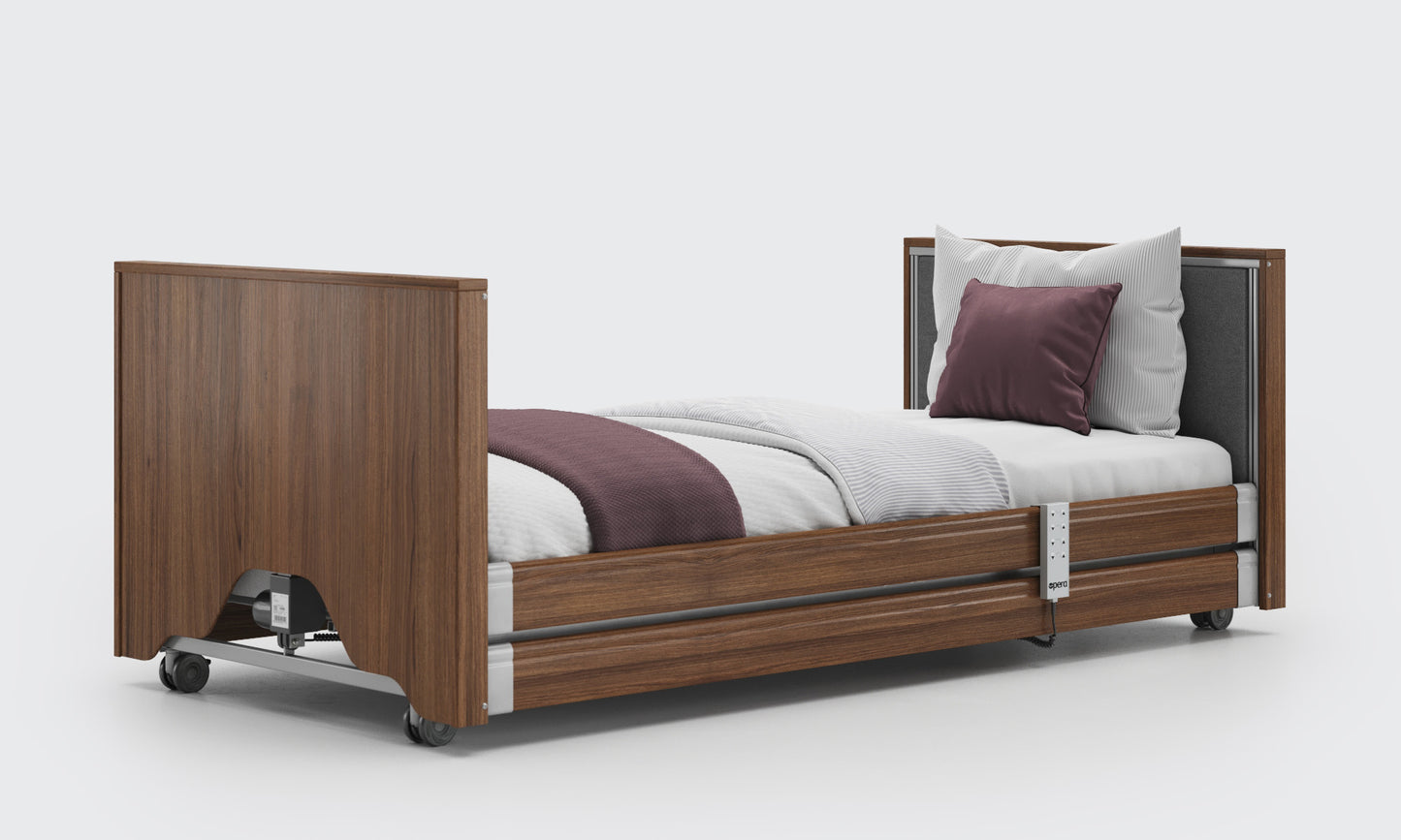 low classic walnut and anthracite enclosed with side rails