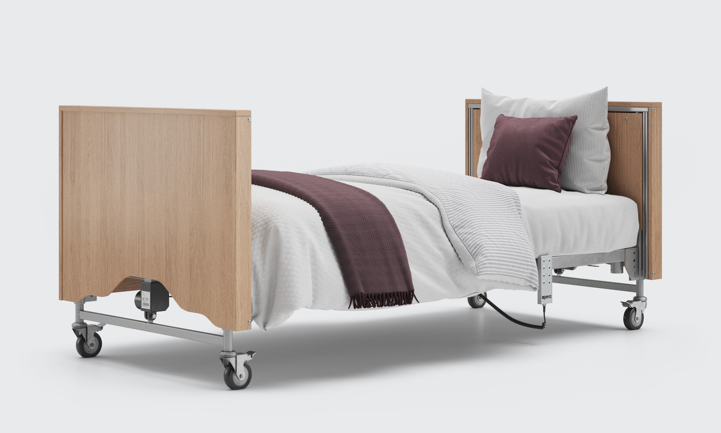 classic oak enclosed bed with no side rails