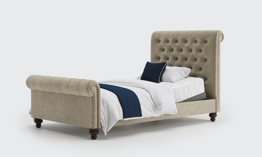 dalta 4ft small double bed and mattress in the cedar velvet material