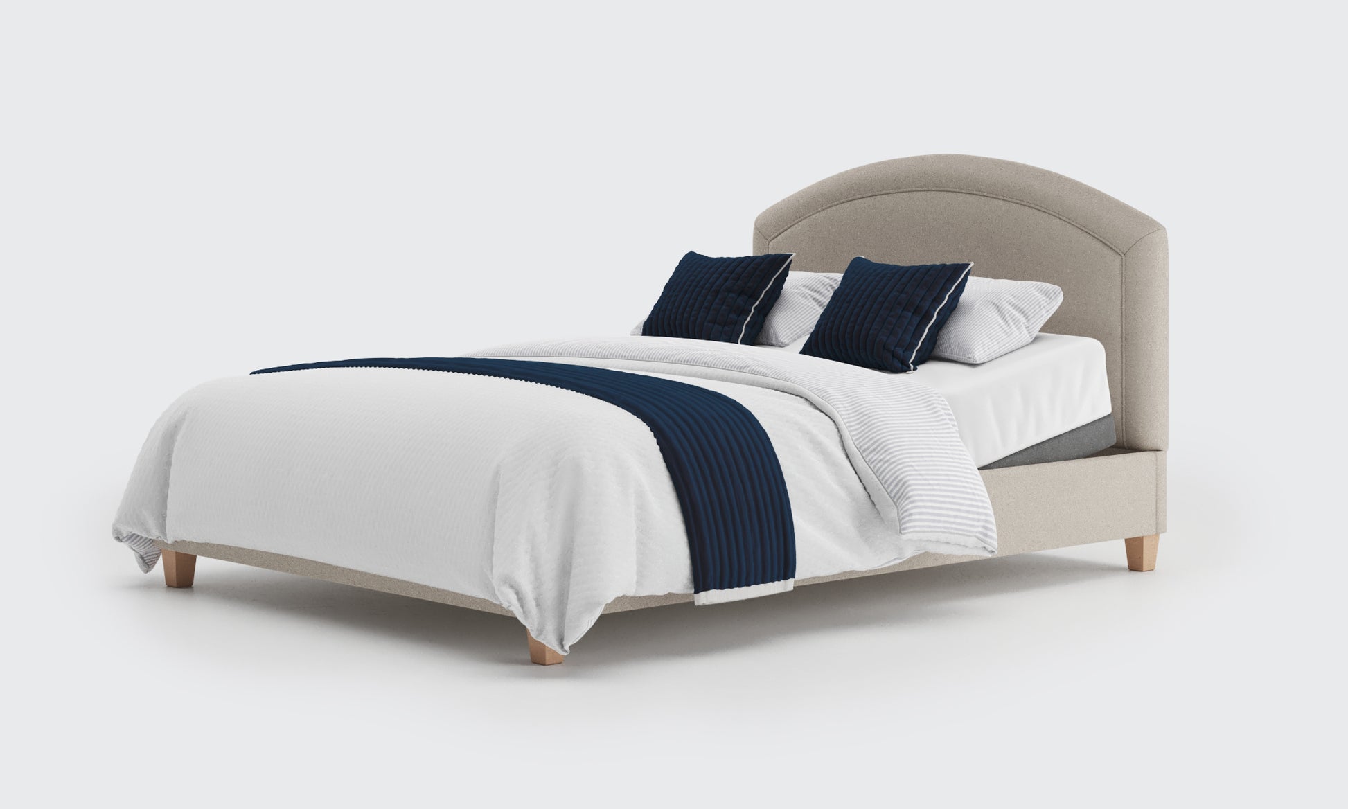 eden 5ft double bed and mattress in the linen material