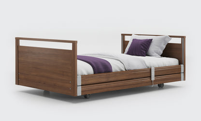 signature bed 4ft walnut with rails