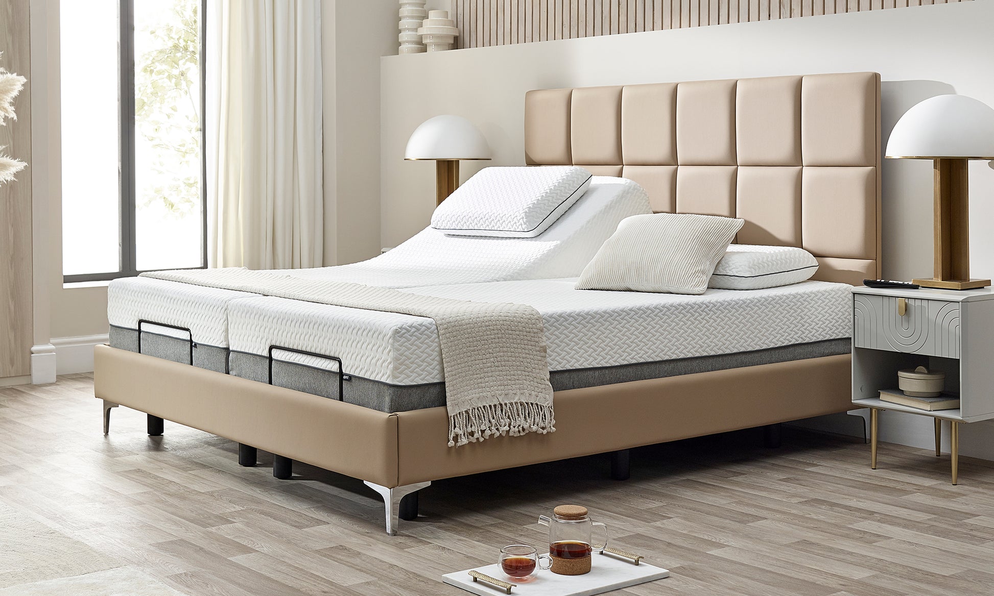 Borg adjustable bed 6ft dual