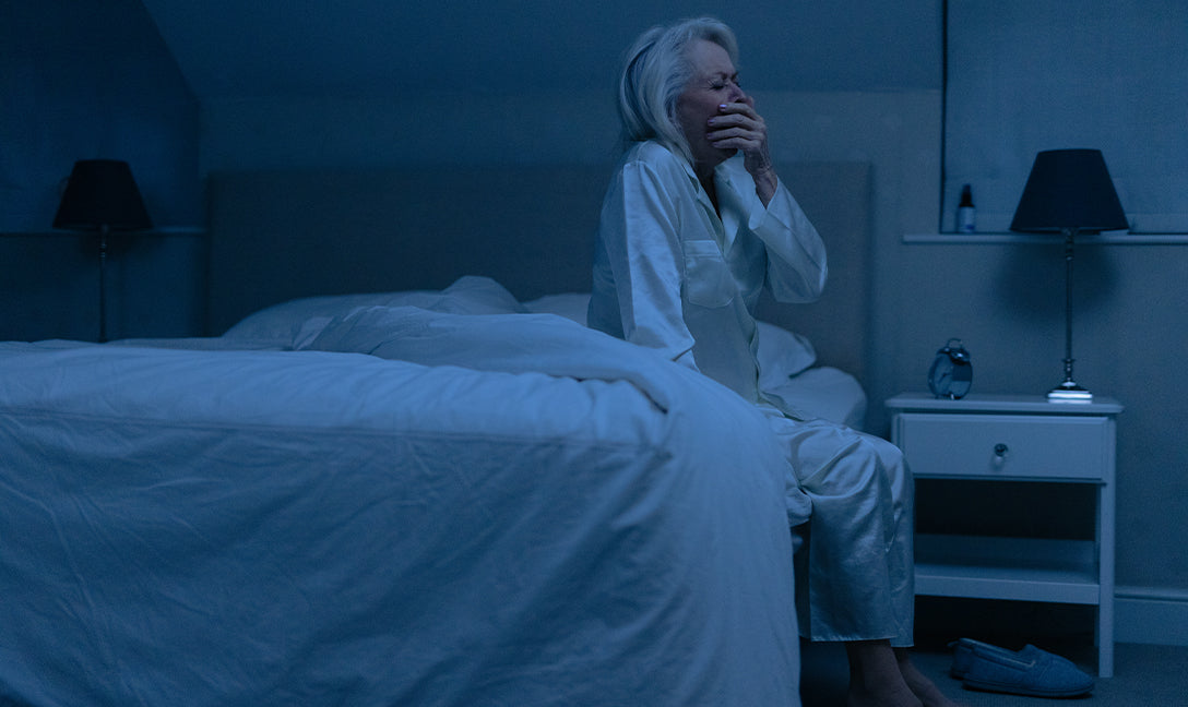 An older lady with COPD struggling to sleep at night
