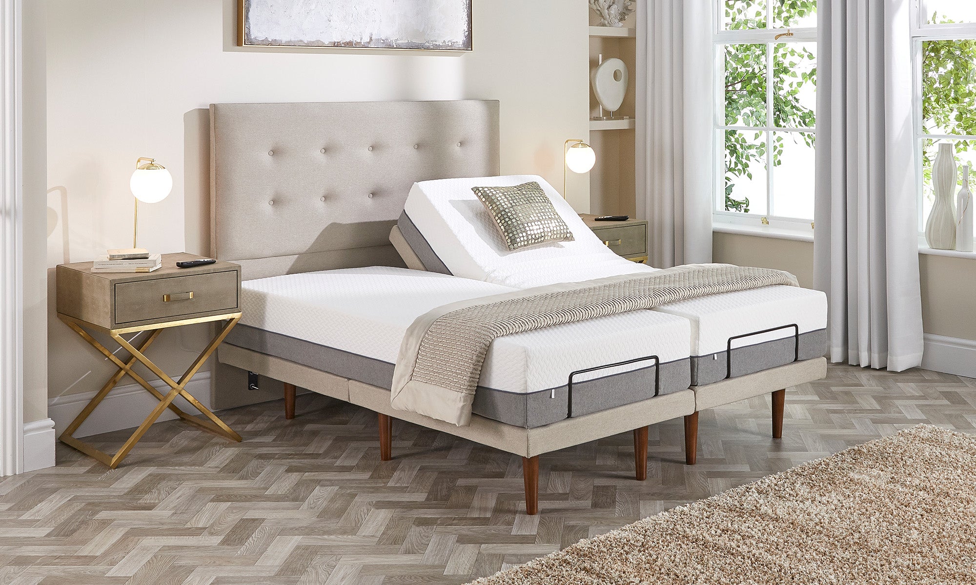 King adjustable bed frame deals with remote