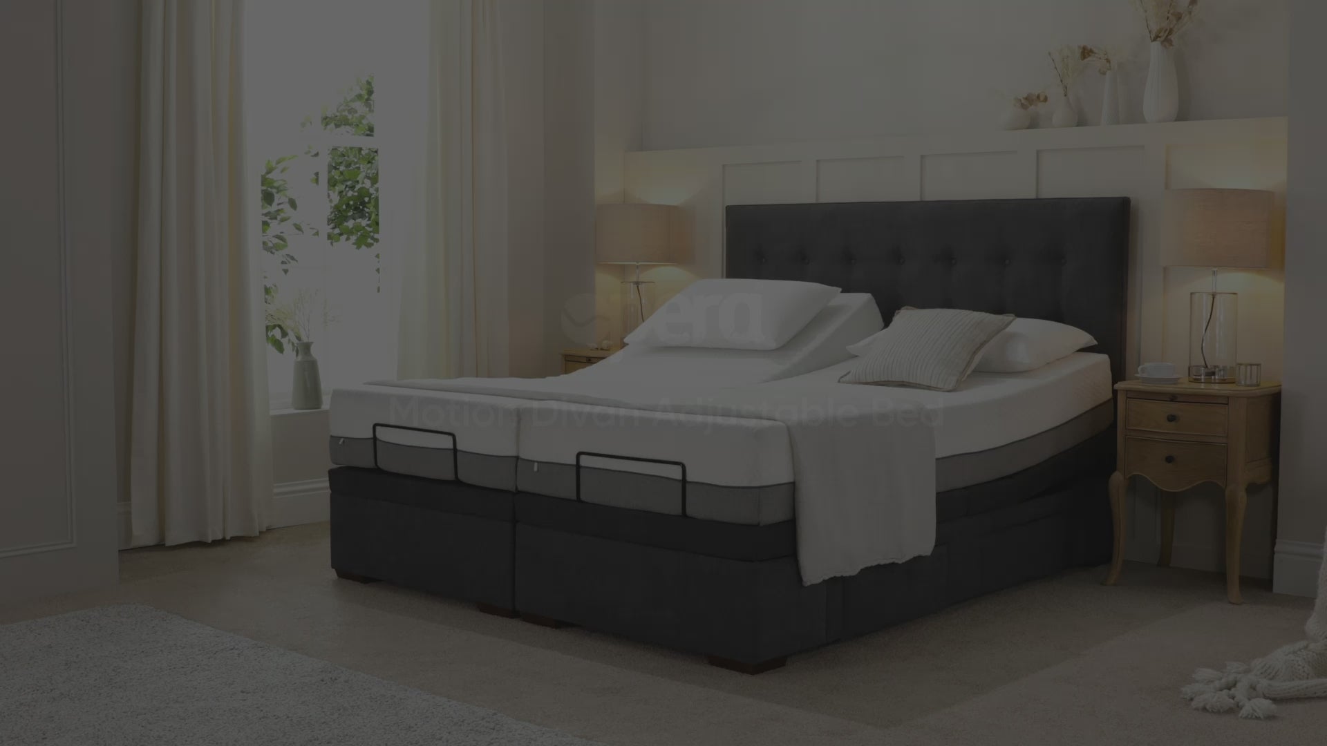 a video about the motion divan with information about the bed include the feature and what it looks like when in use