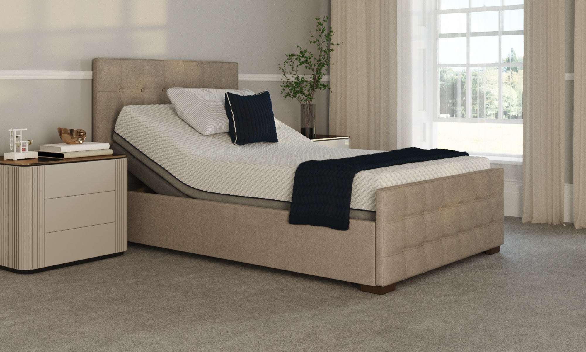 Headboard with storage for adjustable bed cheap