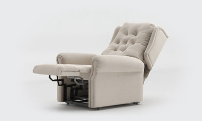 Adara Riser Recliner Chair standard buttons fabric linen
