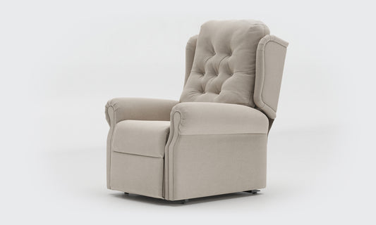 Adara riser recliner chair standard buttons linen fabric
