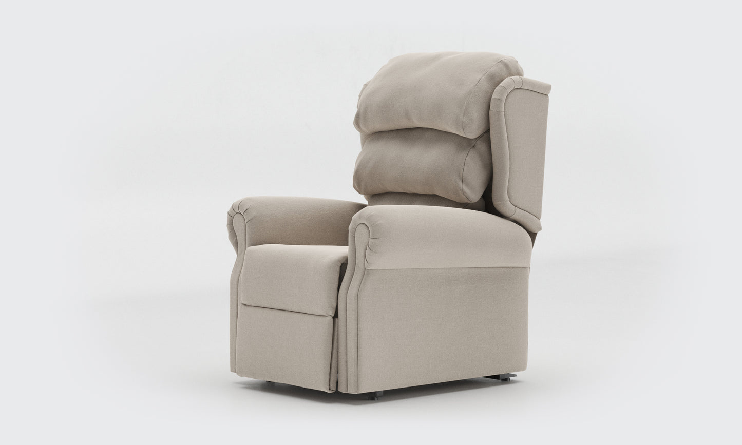 adara rise recliner chair compact waterfall fabric Linen