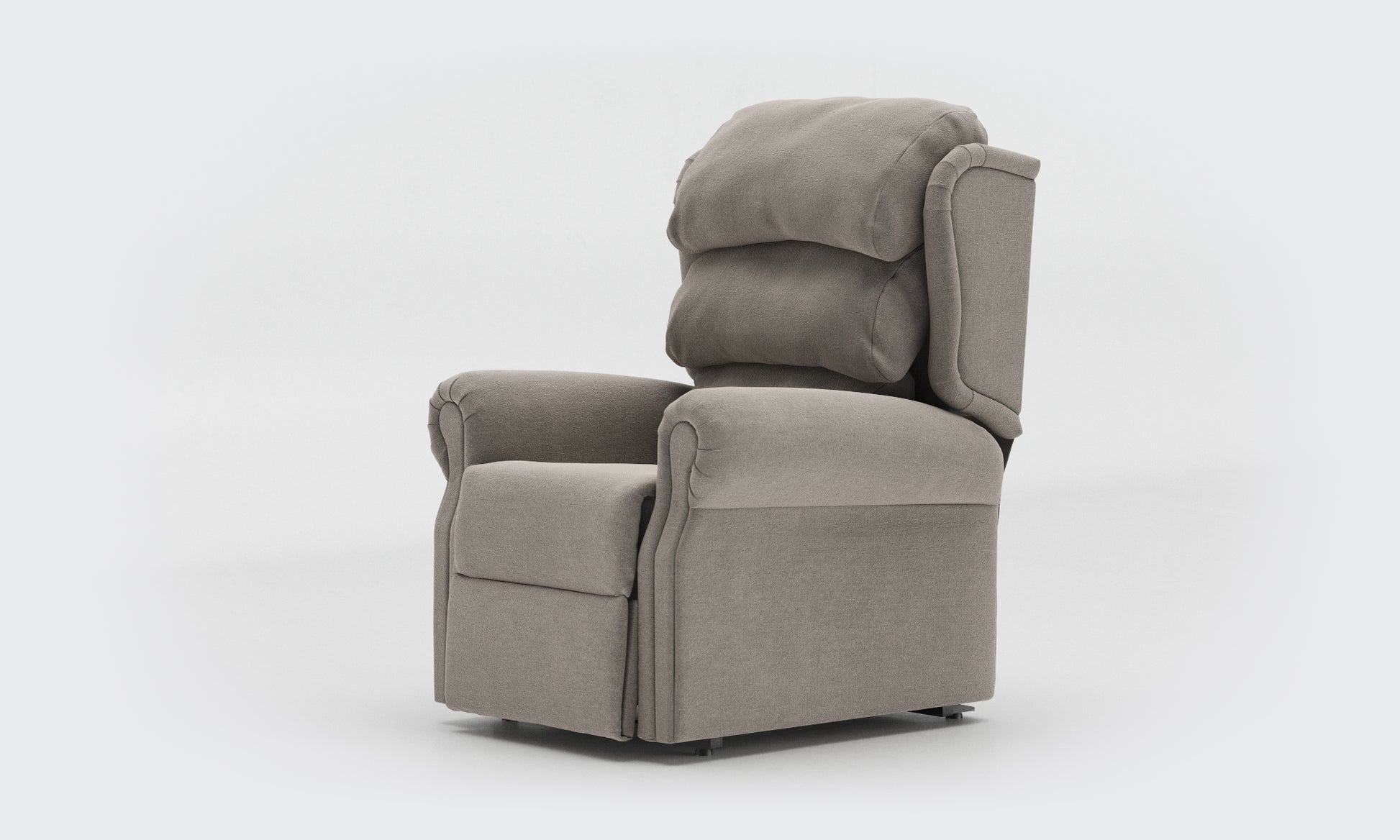 Adara Riser Recliner Chair compact waterfall Fabric Zinc