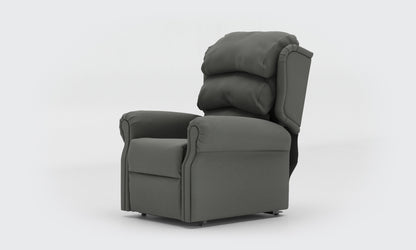Adara Riser Recliner Chair compact waterfall leather Lichtgrau