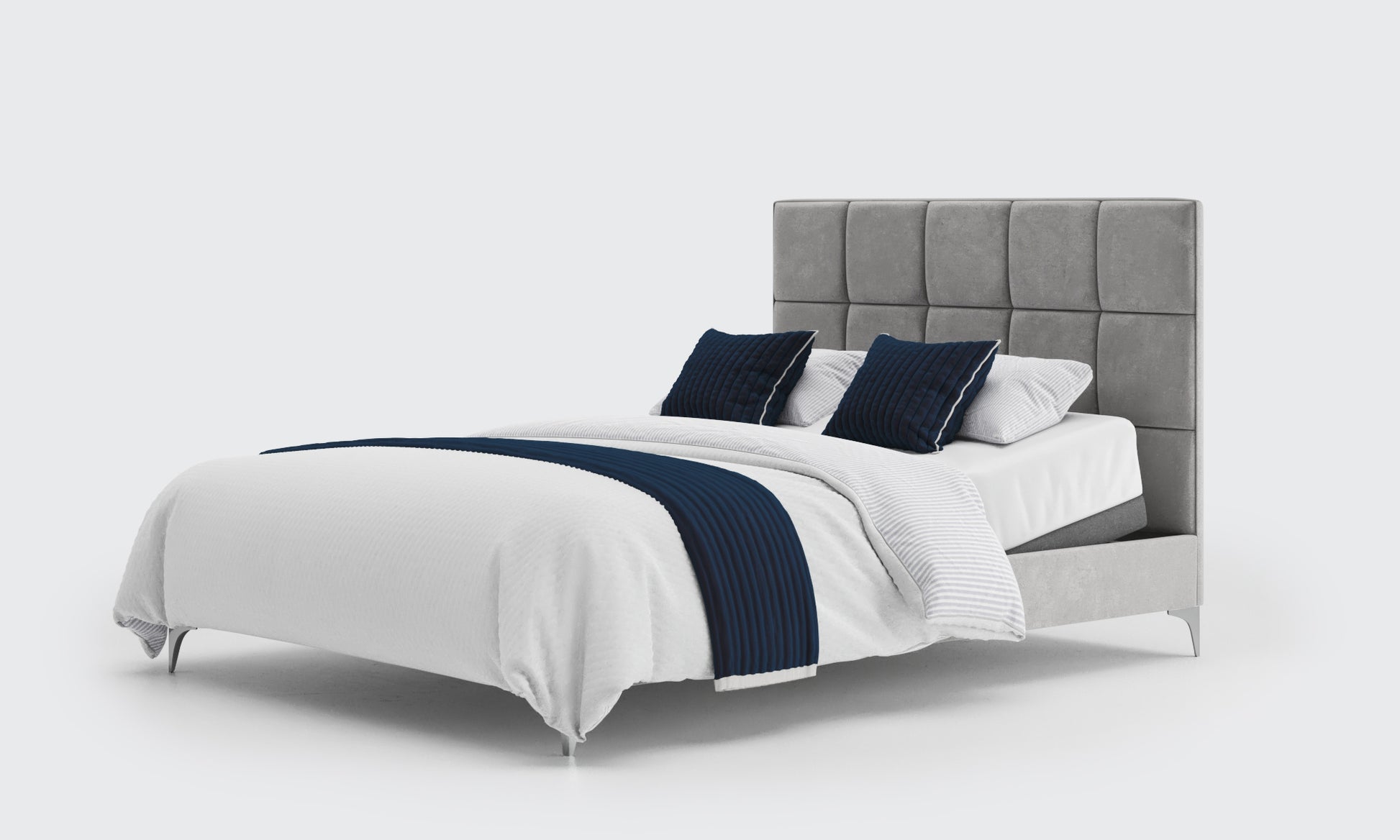 borg 5ft double bed and mattress in the cedar velvet material