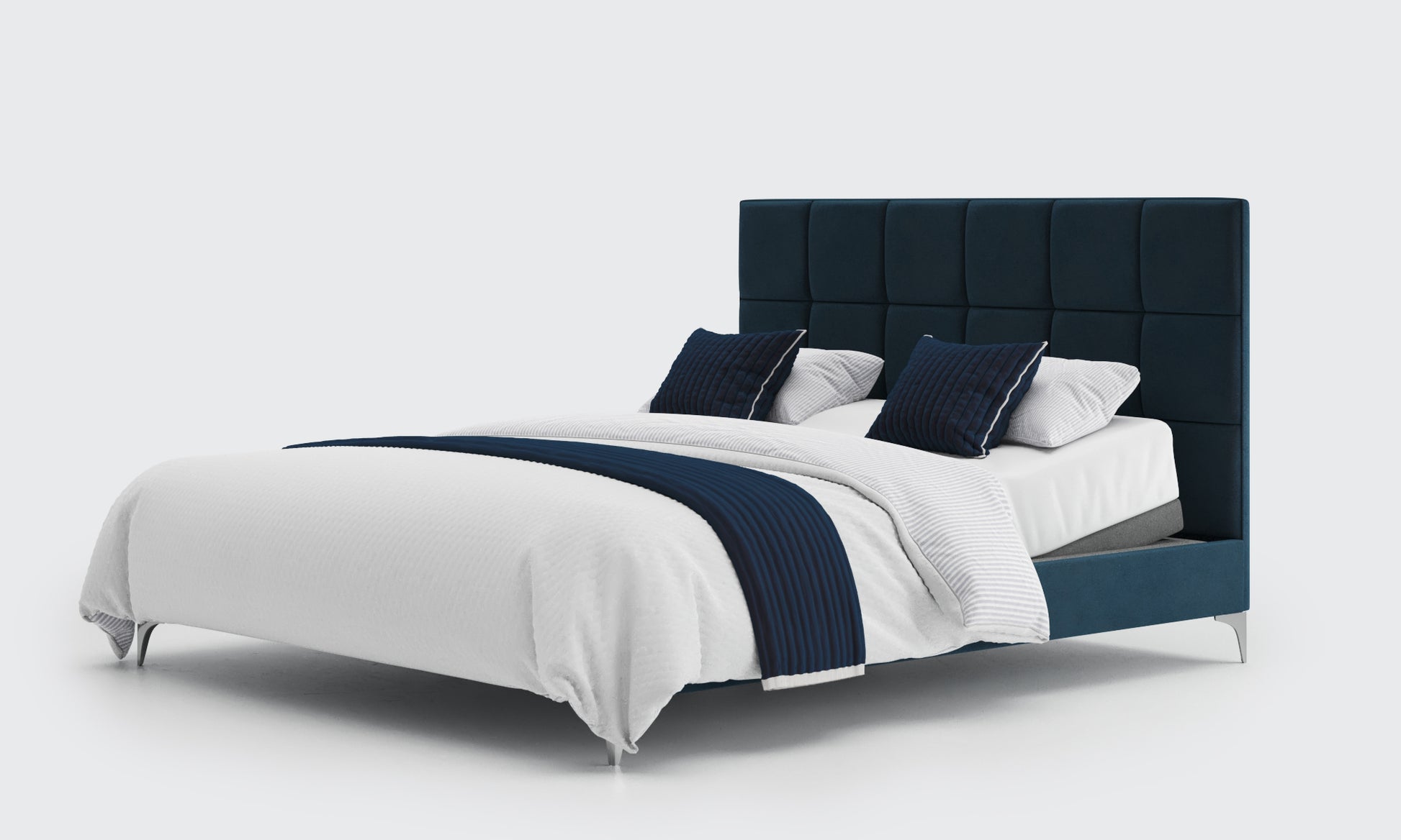 Borg 6ft double bed and mattress in the royal velvet material
