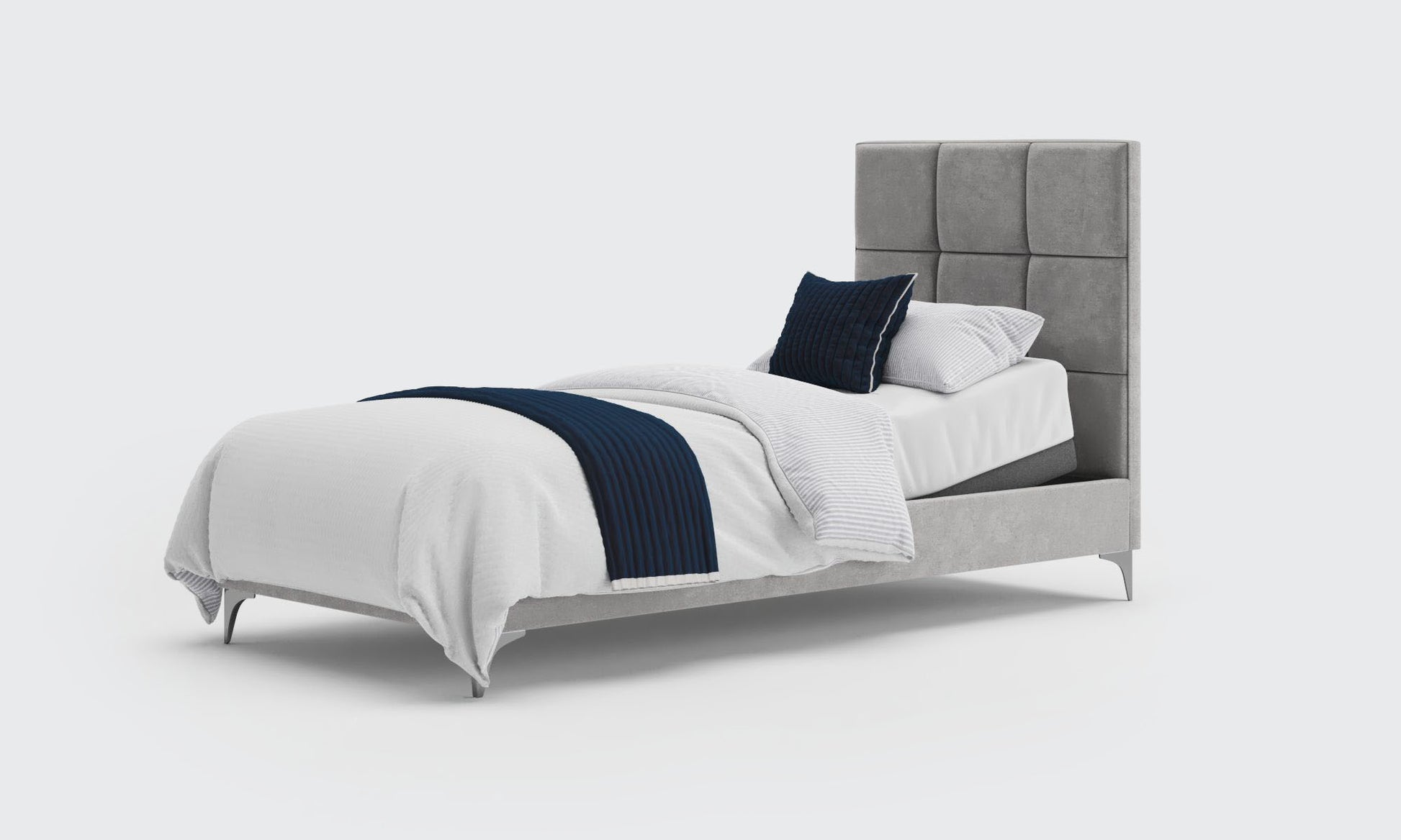 borg 3ft single bed and mattress in the cedar velvet material