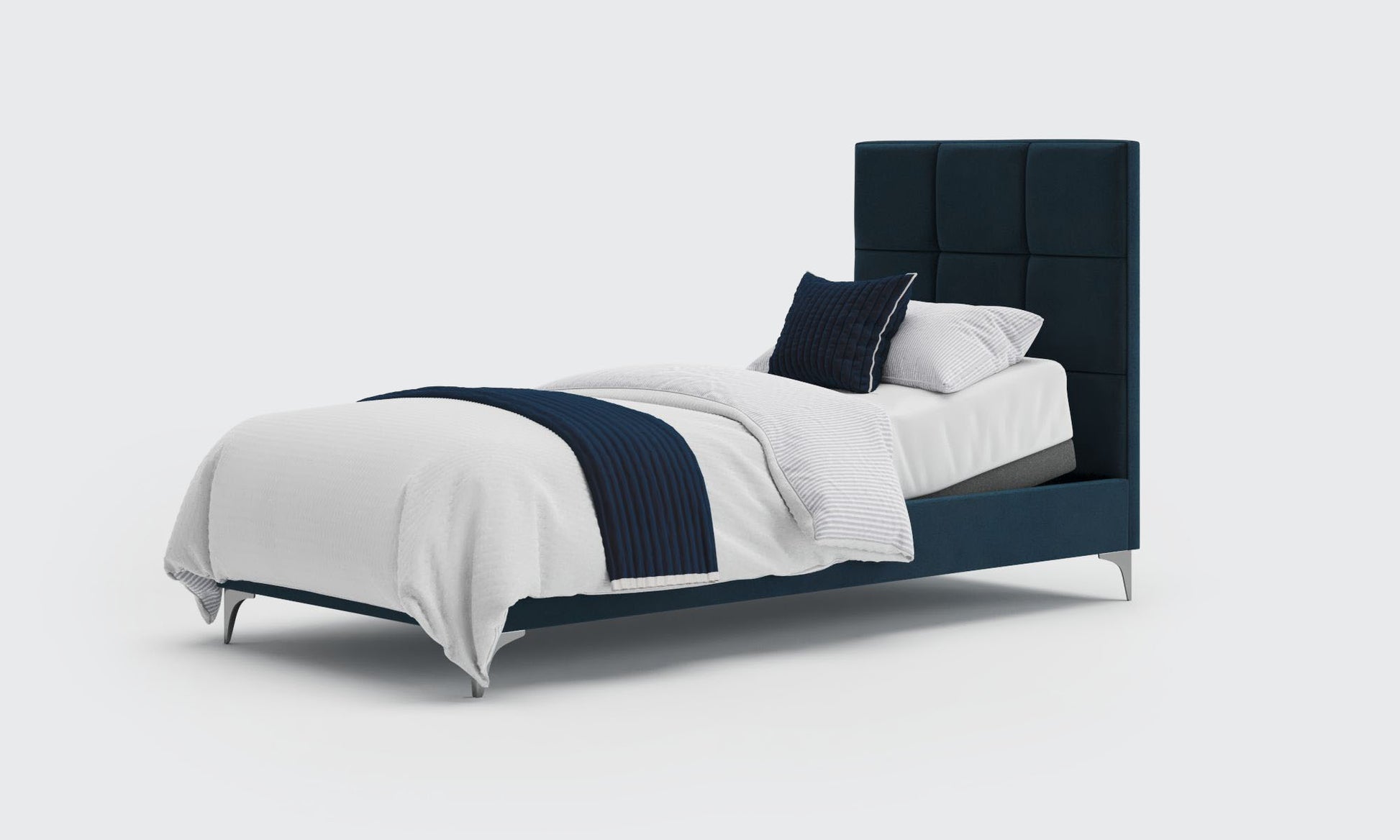 borg 3ft single bed and mattress in the royal velvet material