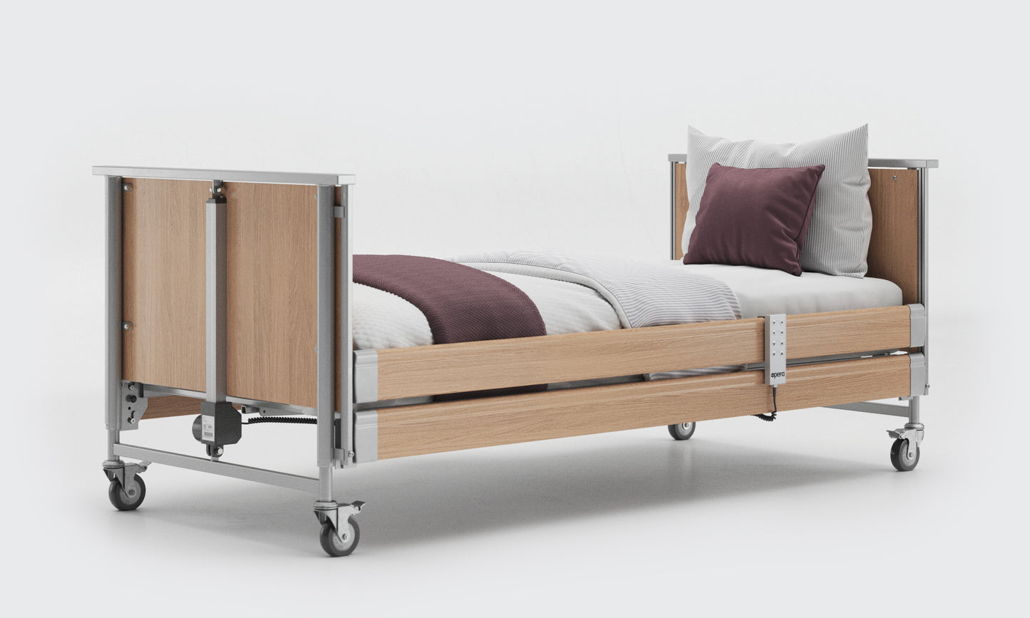 Unenclosed Oak Classic Profiling Bed With Side Rails