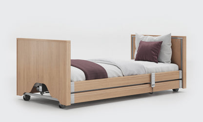 Low Height Enclosed Oak Classic Profiling Bed With Side Rails