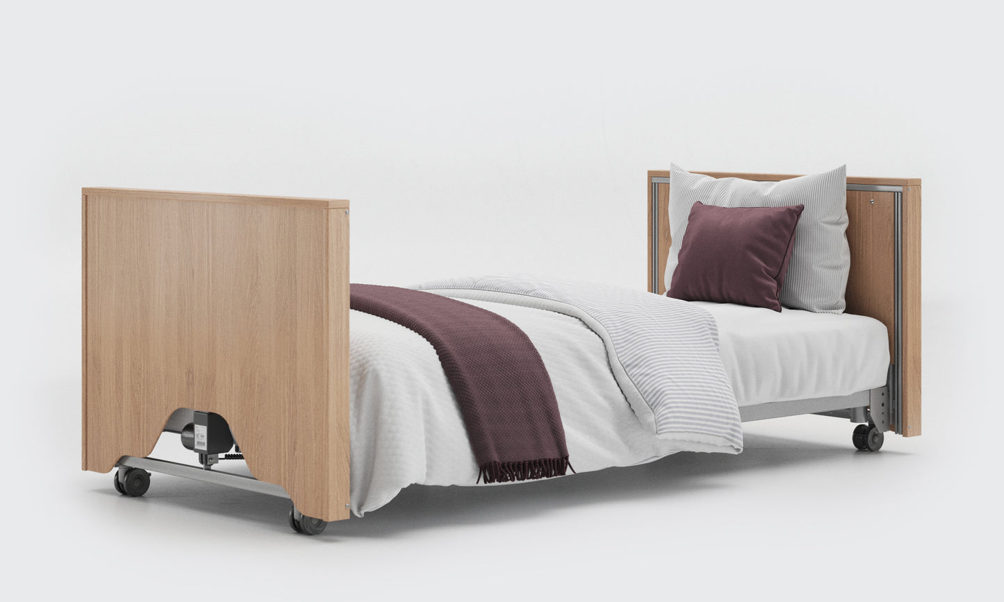 classic low bed enclosed without rails in oak