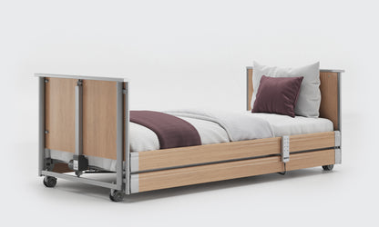 Unenclosed Oak Classic Low Profiling Bed With Side Rails