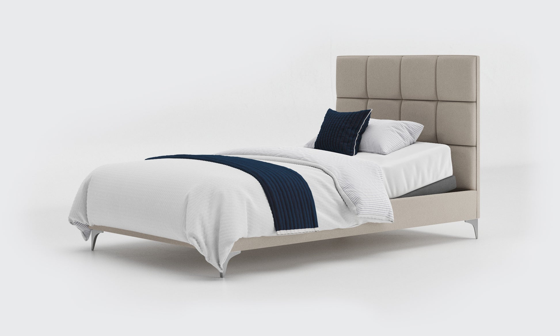 borg 4ft small double bed and mattress in the linen material