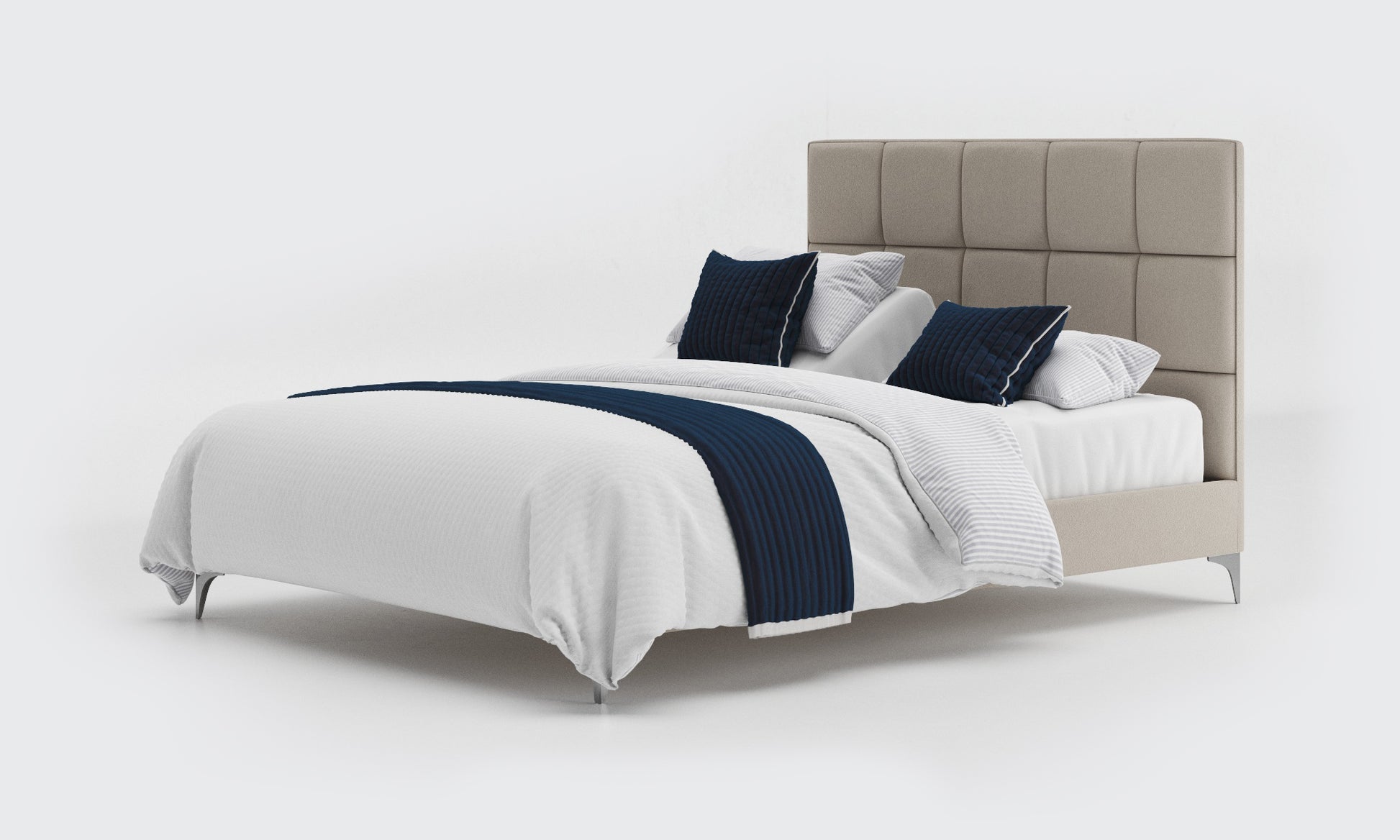 borg 5ft king dual bed and mattress in the linen material