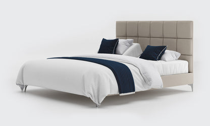 borg 6ft super king dual bed and mattress in the linen material