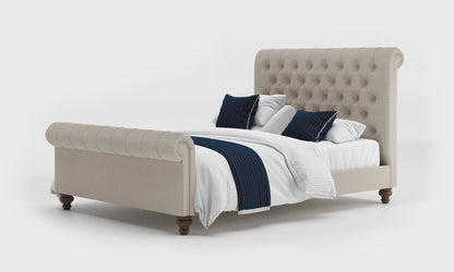 dalta 5ft king bed and mattresses in the linen material