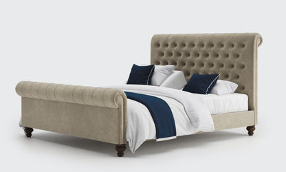 dalta 6ft super king double bed and mattress in the cedar velvet material