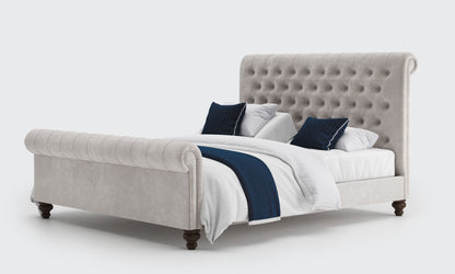 dalta 6ft super king double bed and mattresses in the cream velvet material