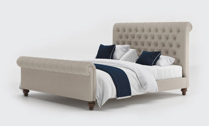 dalta 6ft super king double bed and mattresses in the linen material