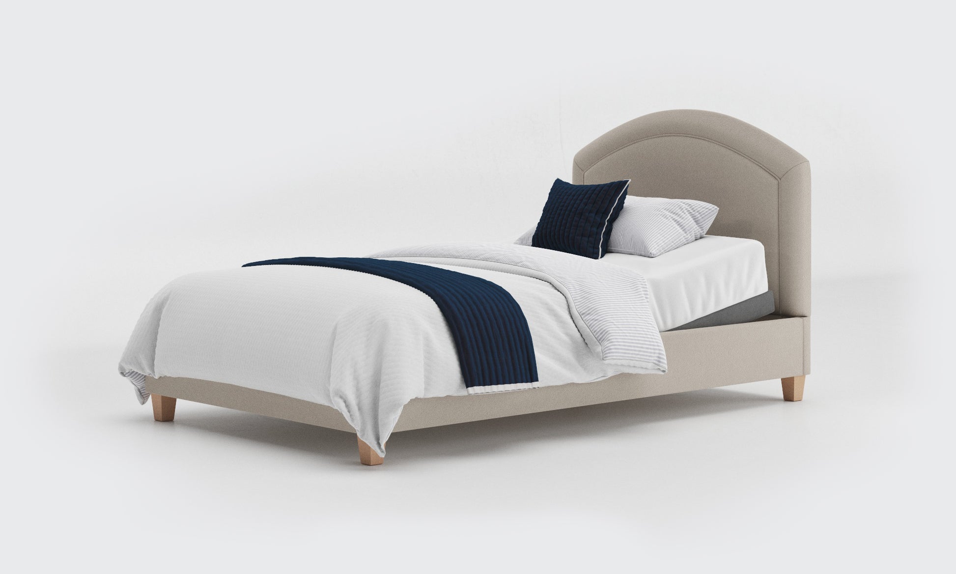 eden 4ft small double bed and mattress in the linen material