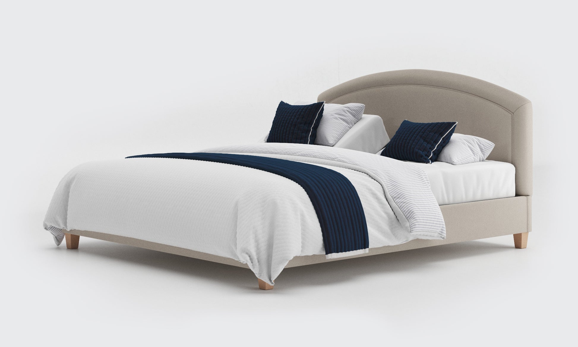 eden 6f super king dual bed and mattress in the linen material 