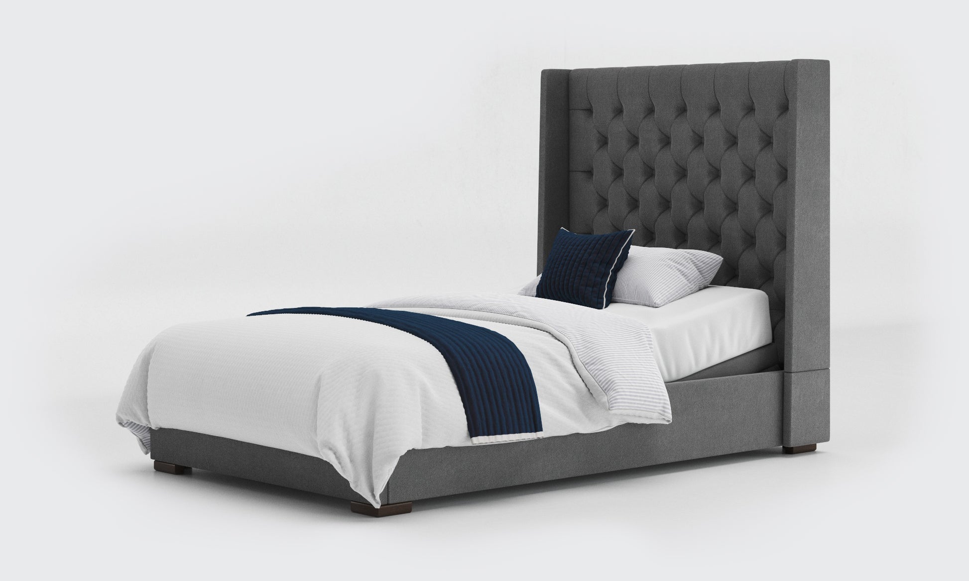kensington 4ft small double bed and mattress in the anthracite material