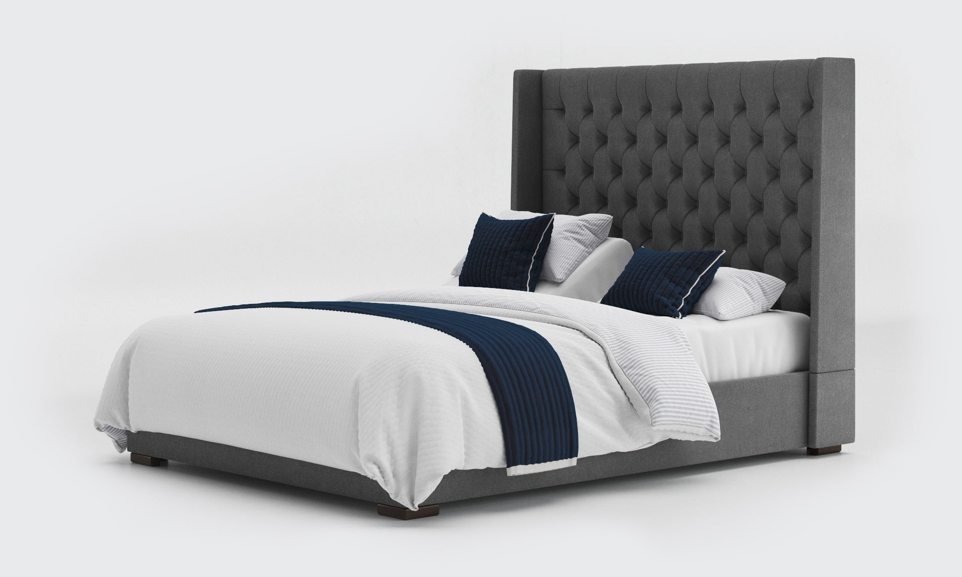 kensington 5ft king dual bed and mattress in the anthracite material