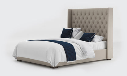 kensington 5ft king dual bed and mattress in the linen material