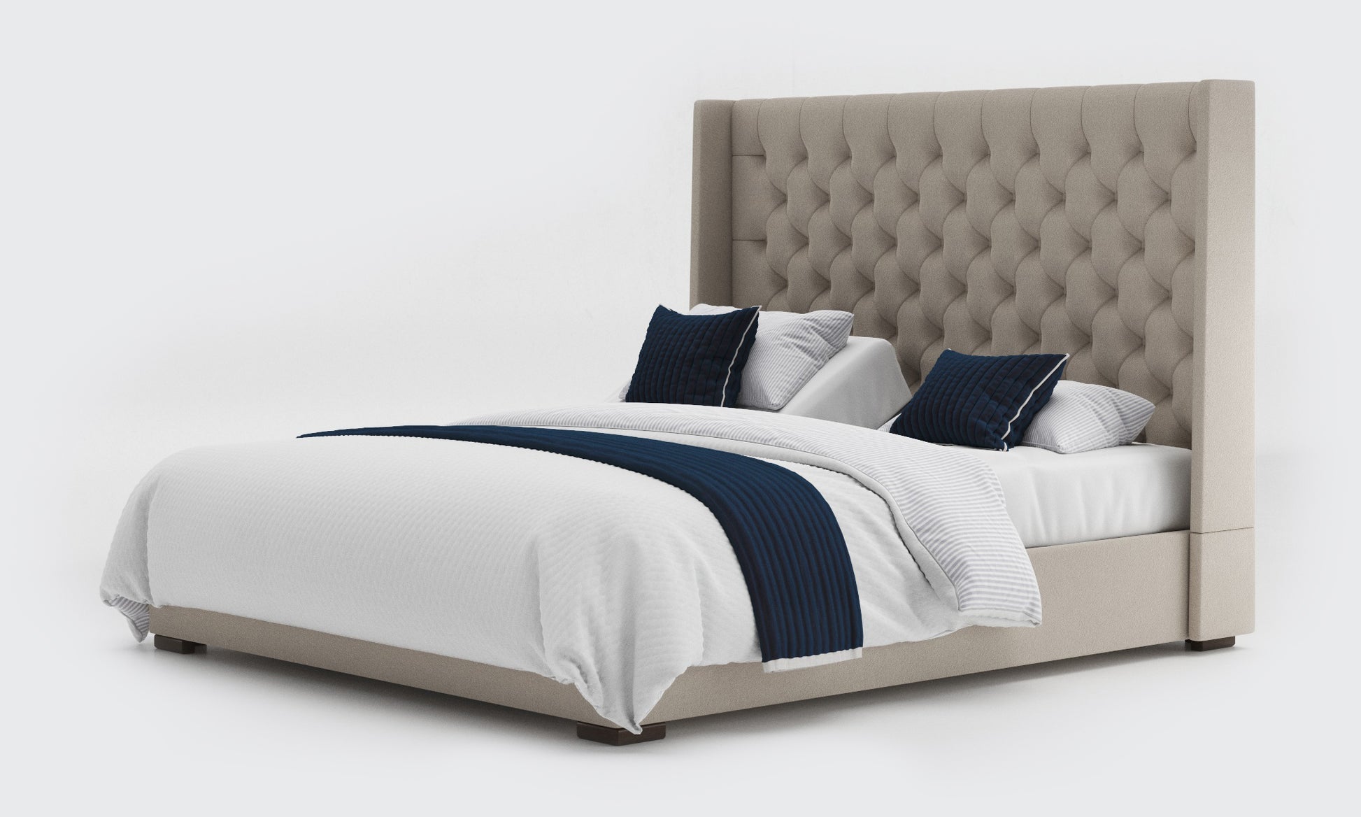 kensington 6ft super king dual bed and mattress in the linen material