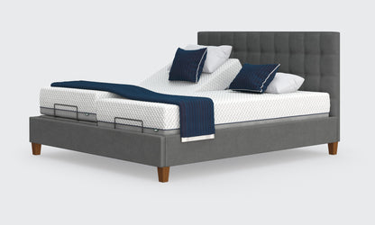 Flyte 6ft super king dual bed and mattress in the anthracite material with the emerald headboard
