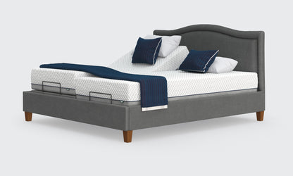 Flyte 6ft super king dual bed and mattress in the anthracite material with the pearl headboard