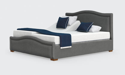 Edel 6ft bed and mattress in the anthracite material with the pearl headboard