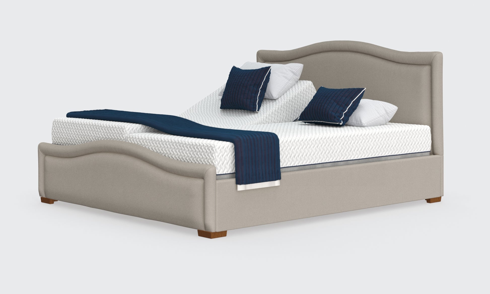 Edel 6ft bed and mattress in the linen material with the pearl headboard