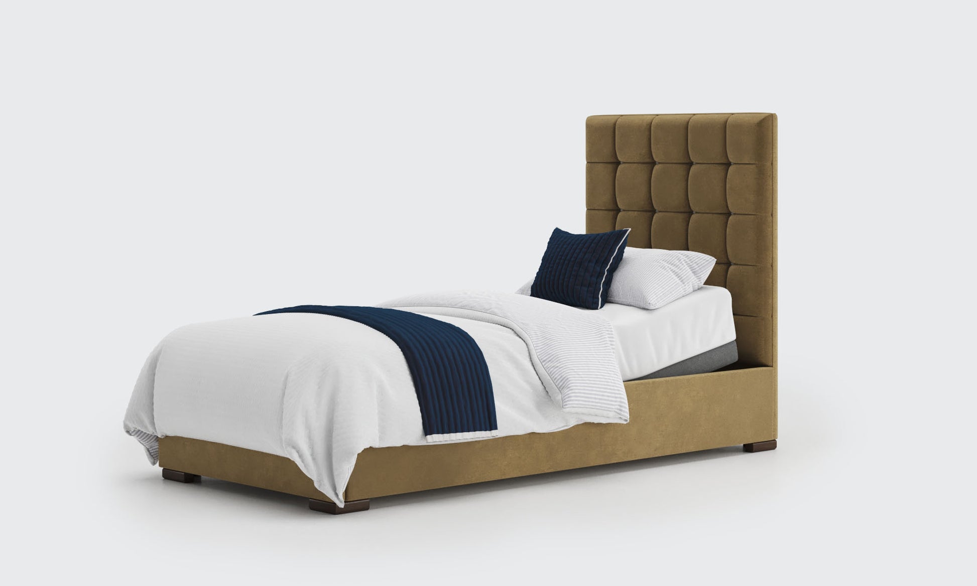 stratton 3ft bed and mattress in the biscuit velvet material