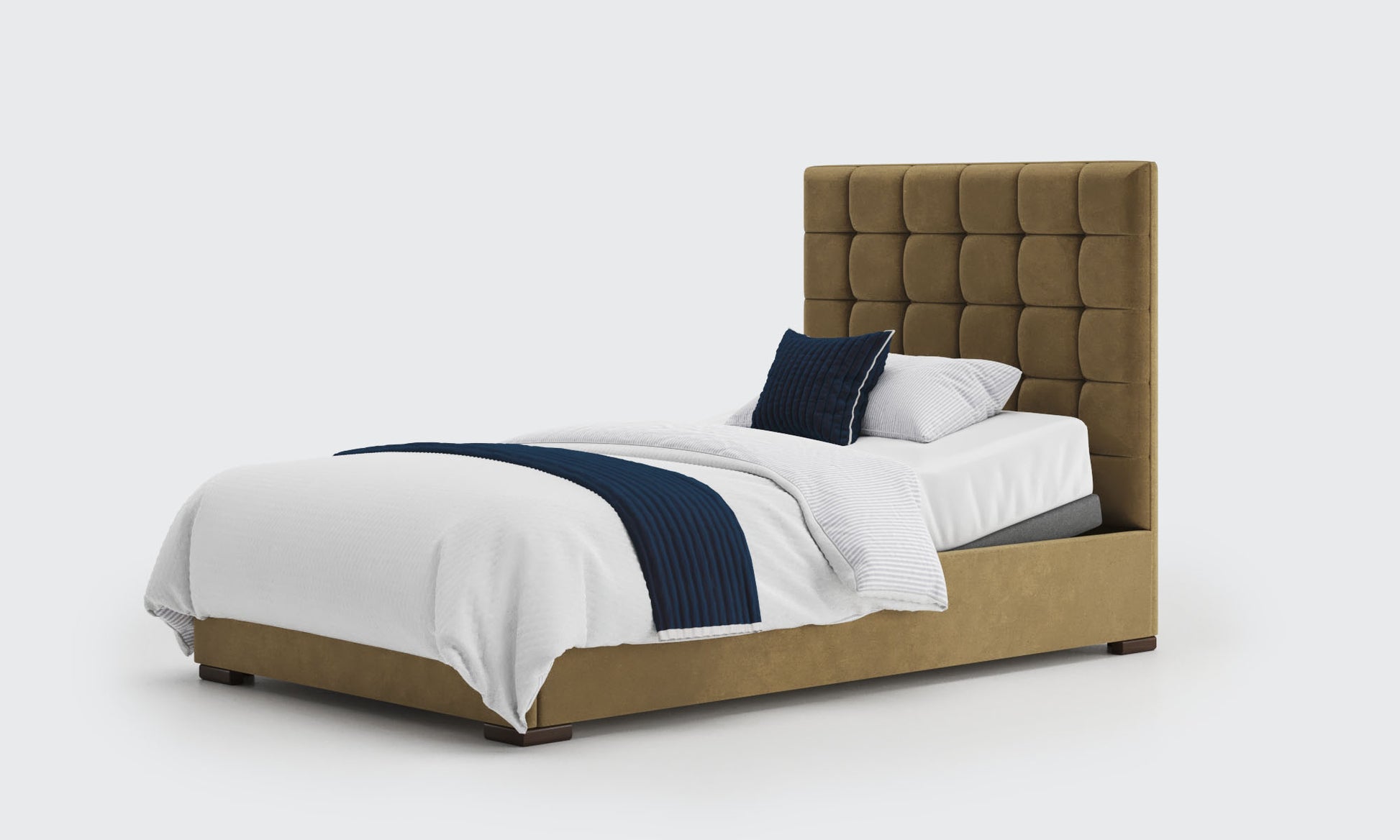 stratton 4ft bed and mattress in the biscuit velvet material