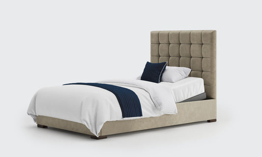 stratton 4ft bed and mattress in the cedar velvet material