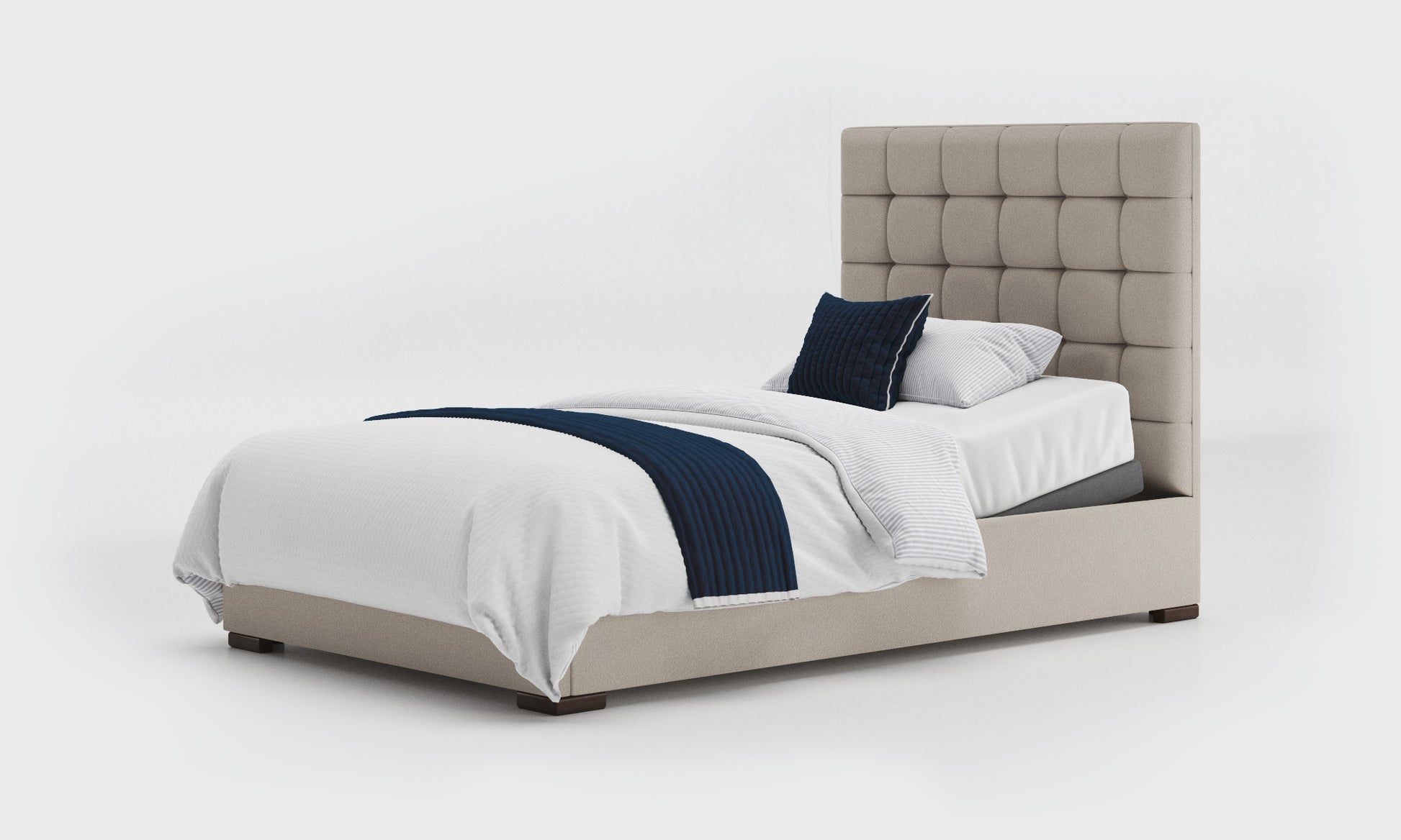 stratton 4ft bed and mattress in the linen material