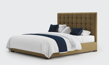 stratton 6ft super king dual bed and mattresses in the biscuit velvet material