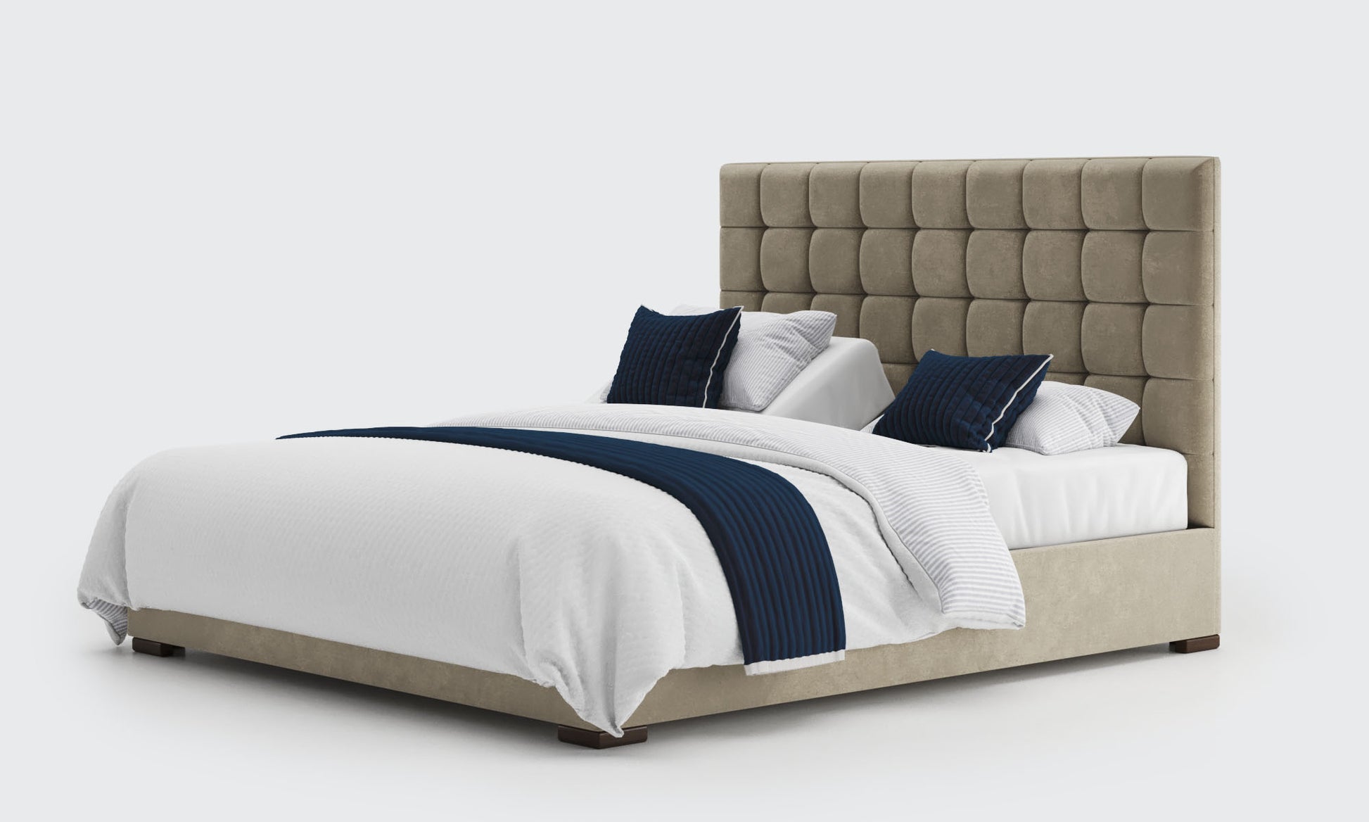 stratton 6ft super king dual bed and mattresses in the cedar velvet material