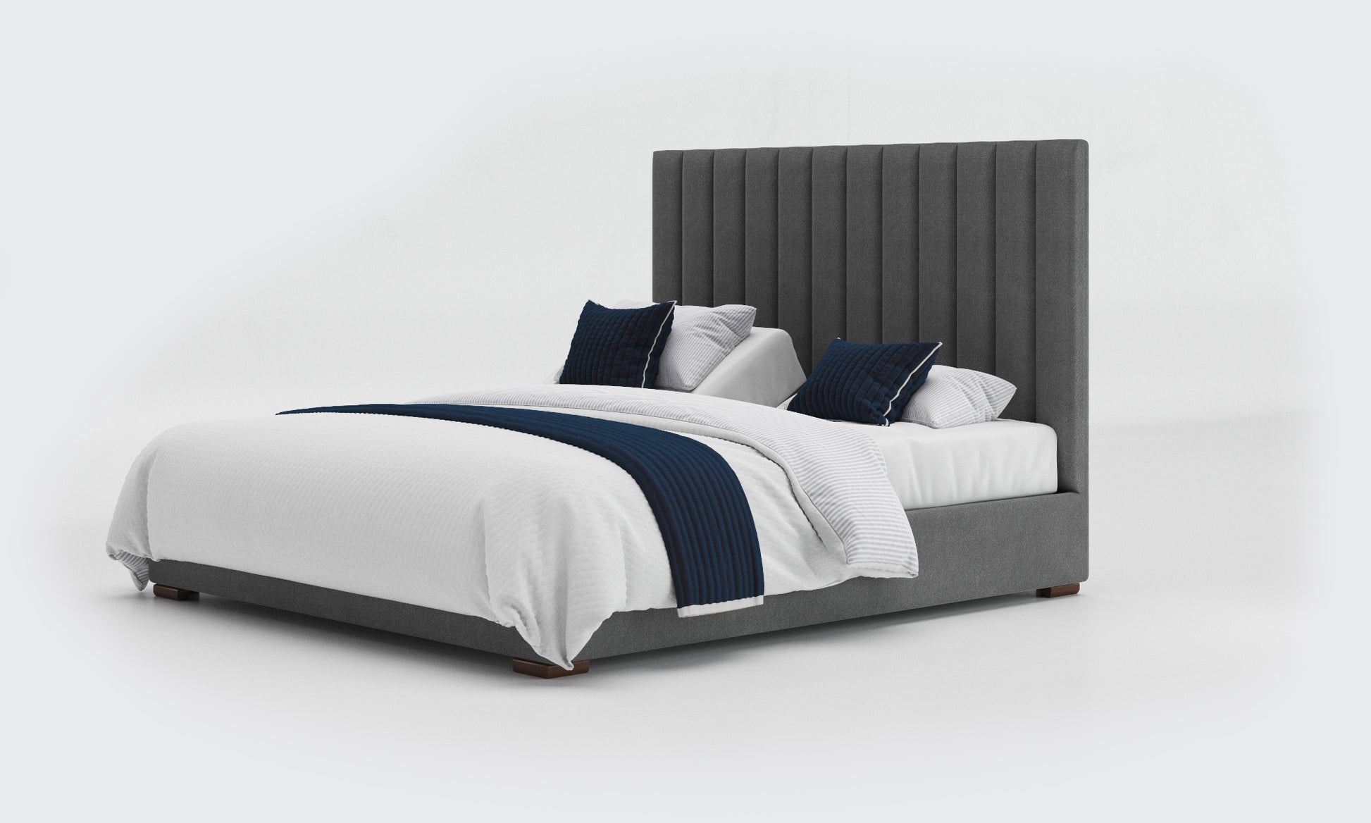 versailles 6ft bed and split mattresses in the anthracite material 