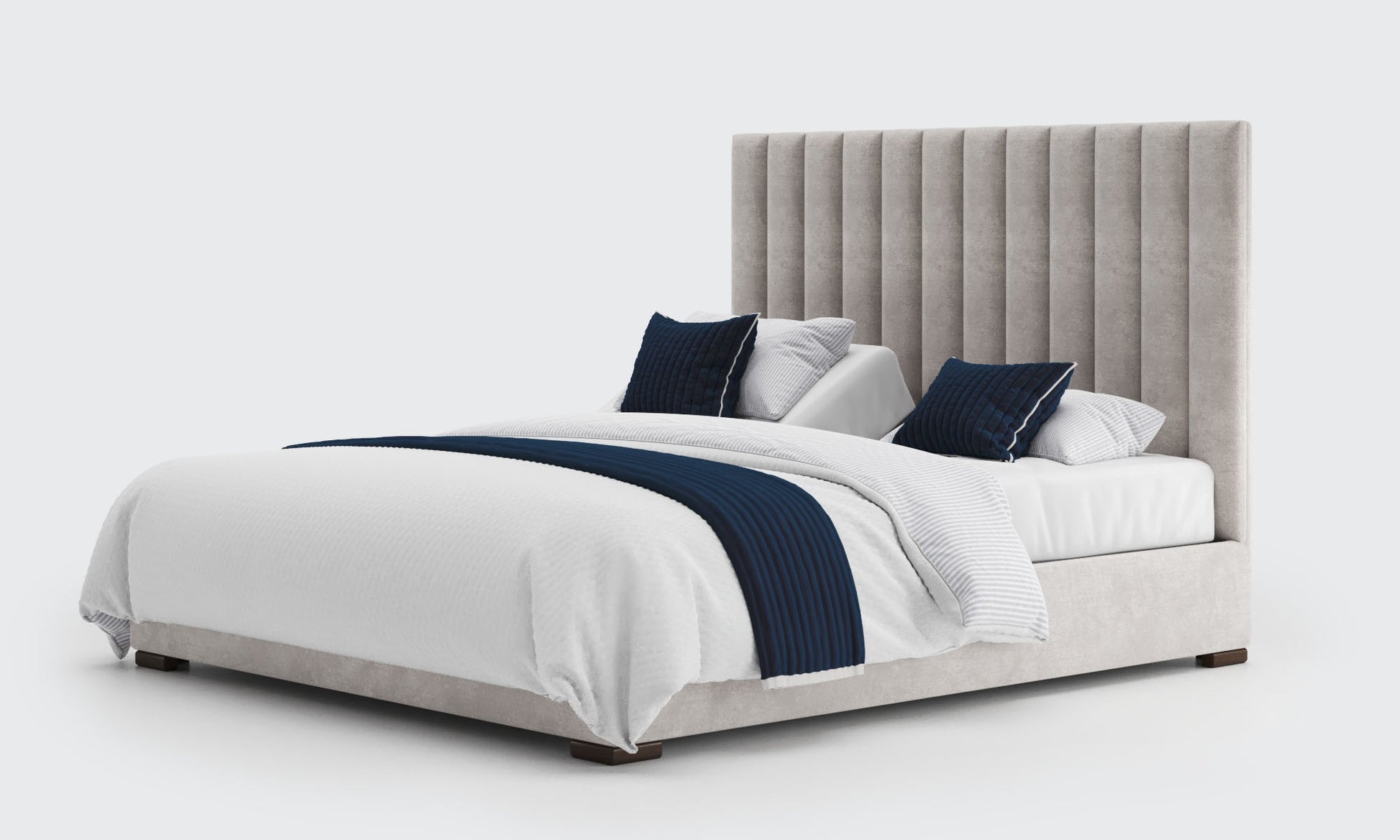 versailles 6ft bed and split mattresses in the cream velvet material
