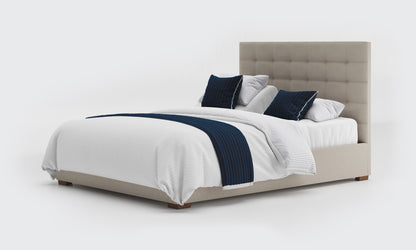 yorke 5ft king dual bed and mattress in the linen material